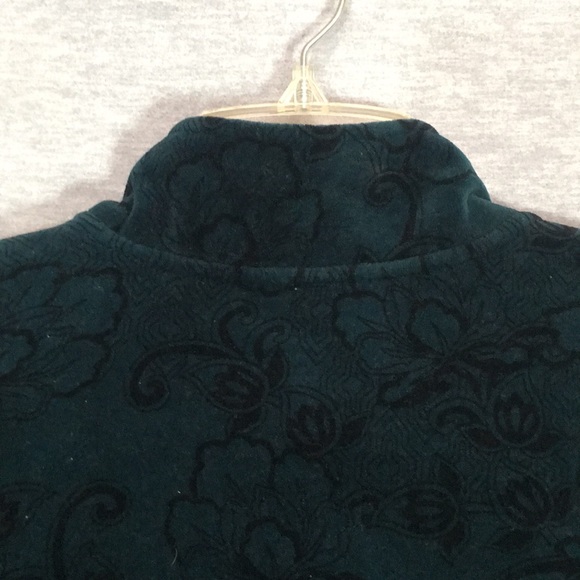 LAURA SCOTT Comfy Cozy Velour Zipper Jacket with Floral Design & Pockets - Picture 5 of 15